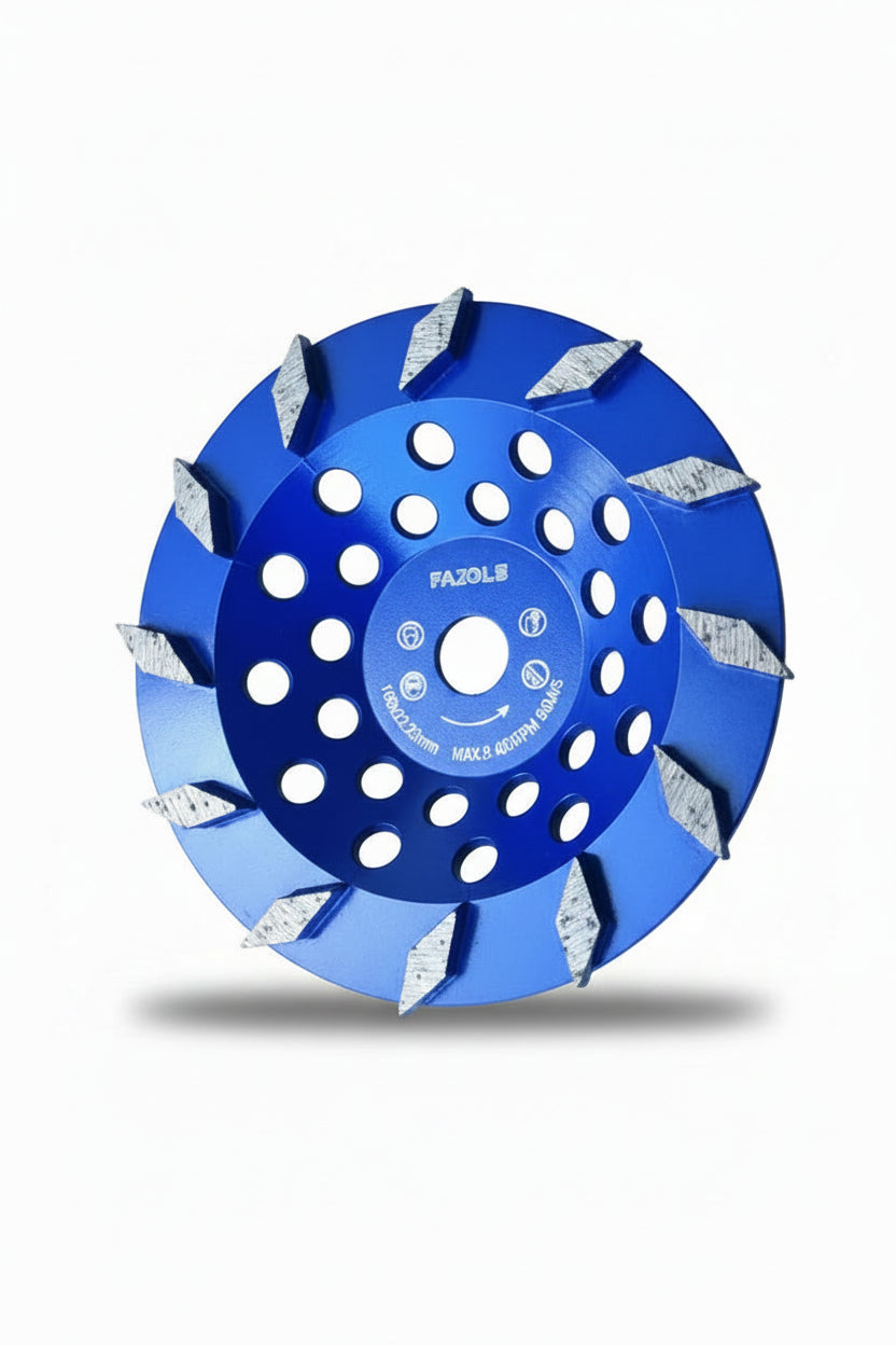 180mm (7”) 12-Segment Turbo Diamond Grinding Cup Wheel for Concrete