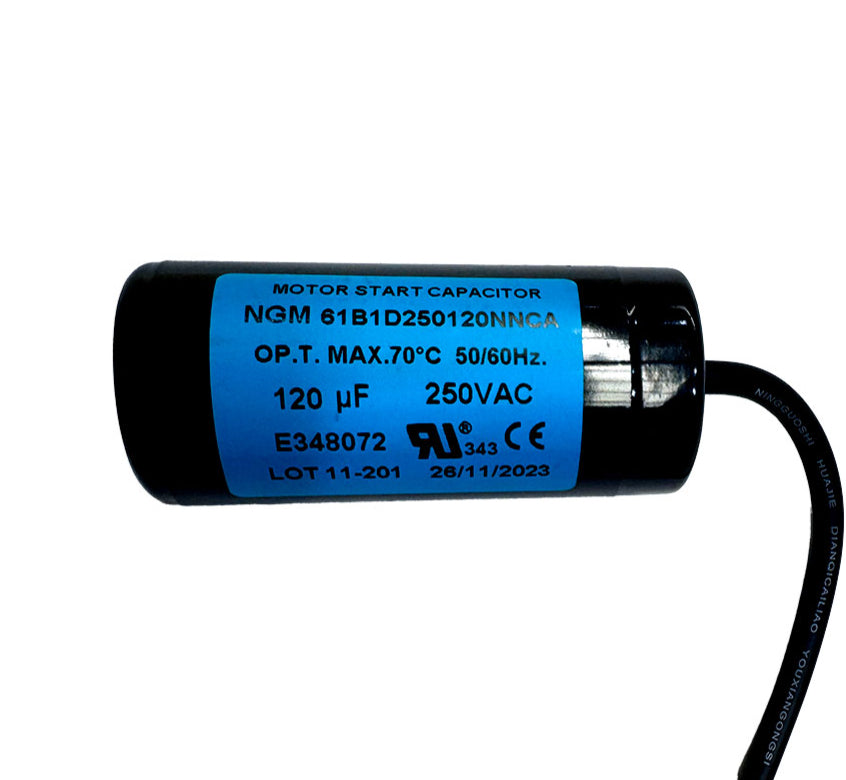 120µF (120uF) 250VAC Motor Start Capacitor | E348072 | 61B1D250120NNCA