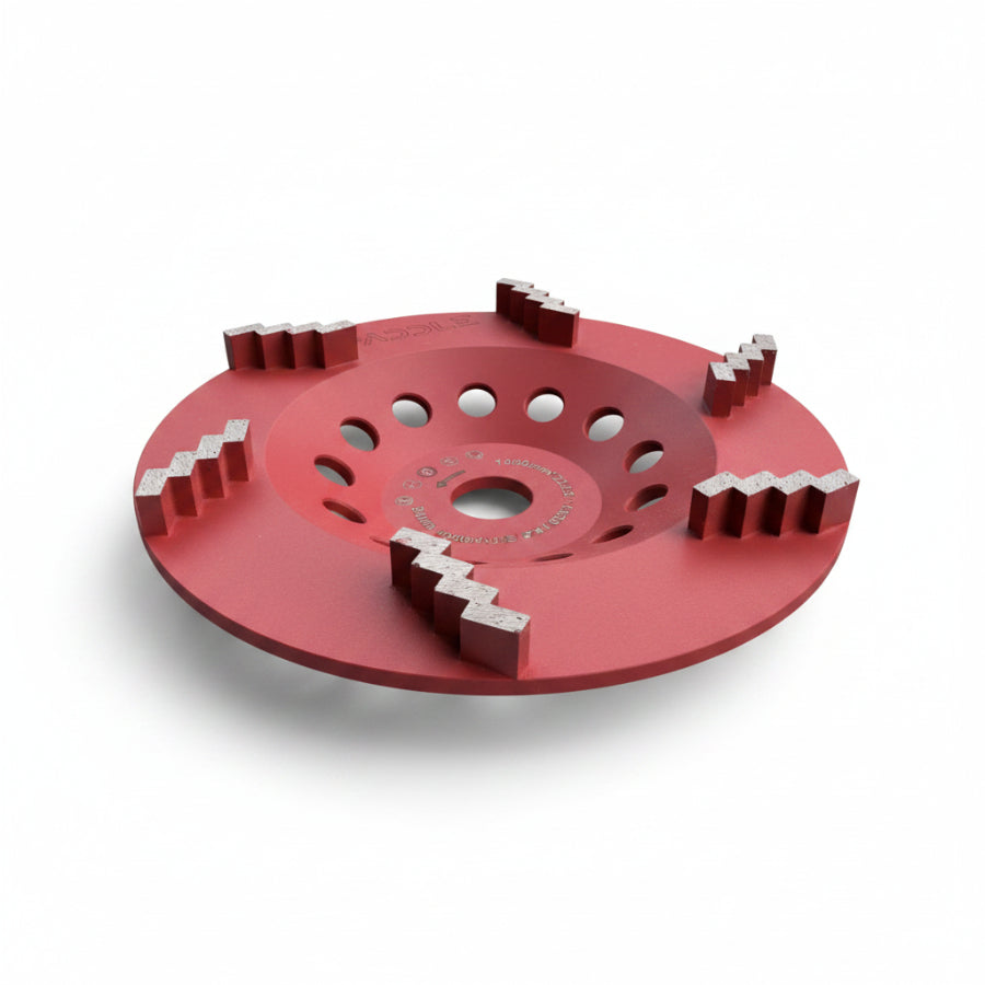 5 segment 180mm zig-zag diamond grinding cup wheel for concrete surface preparation