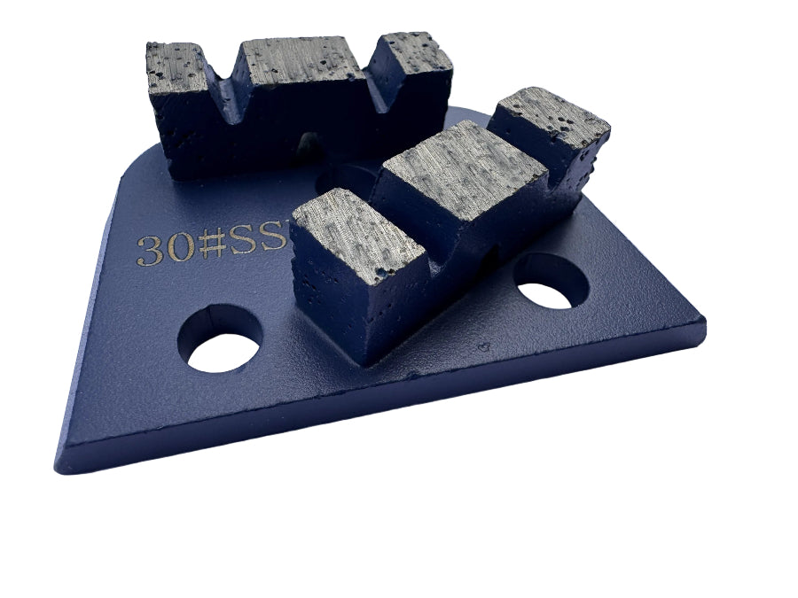 Magnetic diamond grinding shoe double W segment 30 grit super soft bond for hard concrete surface preparation