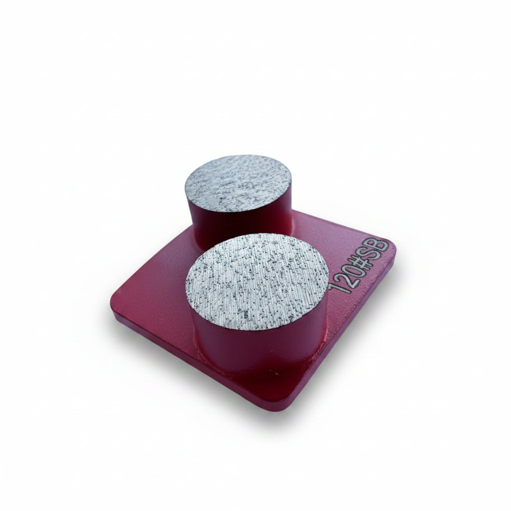 120 grit Double Button Redi Lock diamond grinding shoe for concrete finishing and scratch refinement