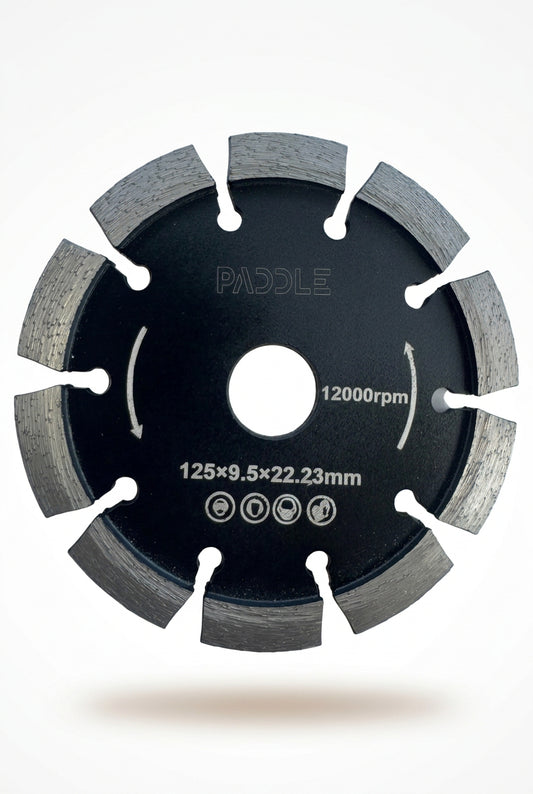 125mm crack chasing diamond blade with V-shaped segments for concrete crack repair. 9.5 mm thick