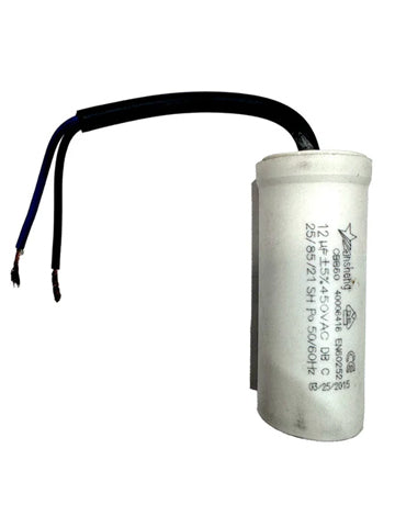 12uF 450VAC CBB60 motor run capacitor for single-phase electric motors used in HVAC systems, pumps, compressors, and fans