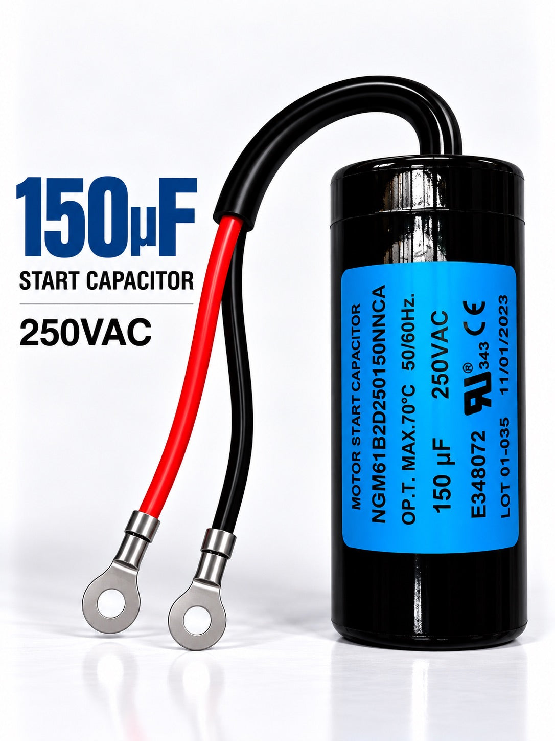 150µF (150uF) 250VAC Motor Start Capacitor E348072