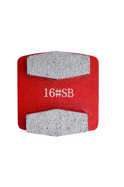 Double rectangle Redi Lock diamond grinding shoe 16 grit soft bond for concrete surface preparation