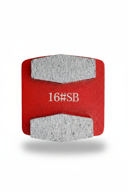 Double rectangle Redi Lock diamond grinding shoe 16 grit soft bond for concrete surface preparation