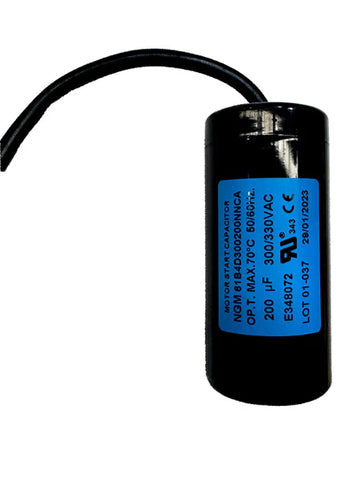 200uF 300/330VAC motor start capacitor for single-phase electric motors used in HVAC systems, compressors, and pumps