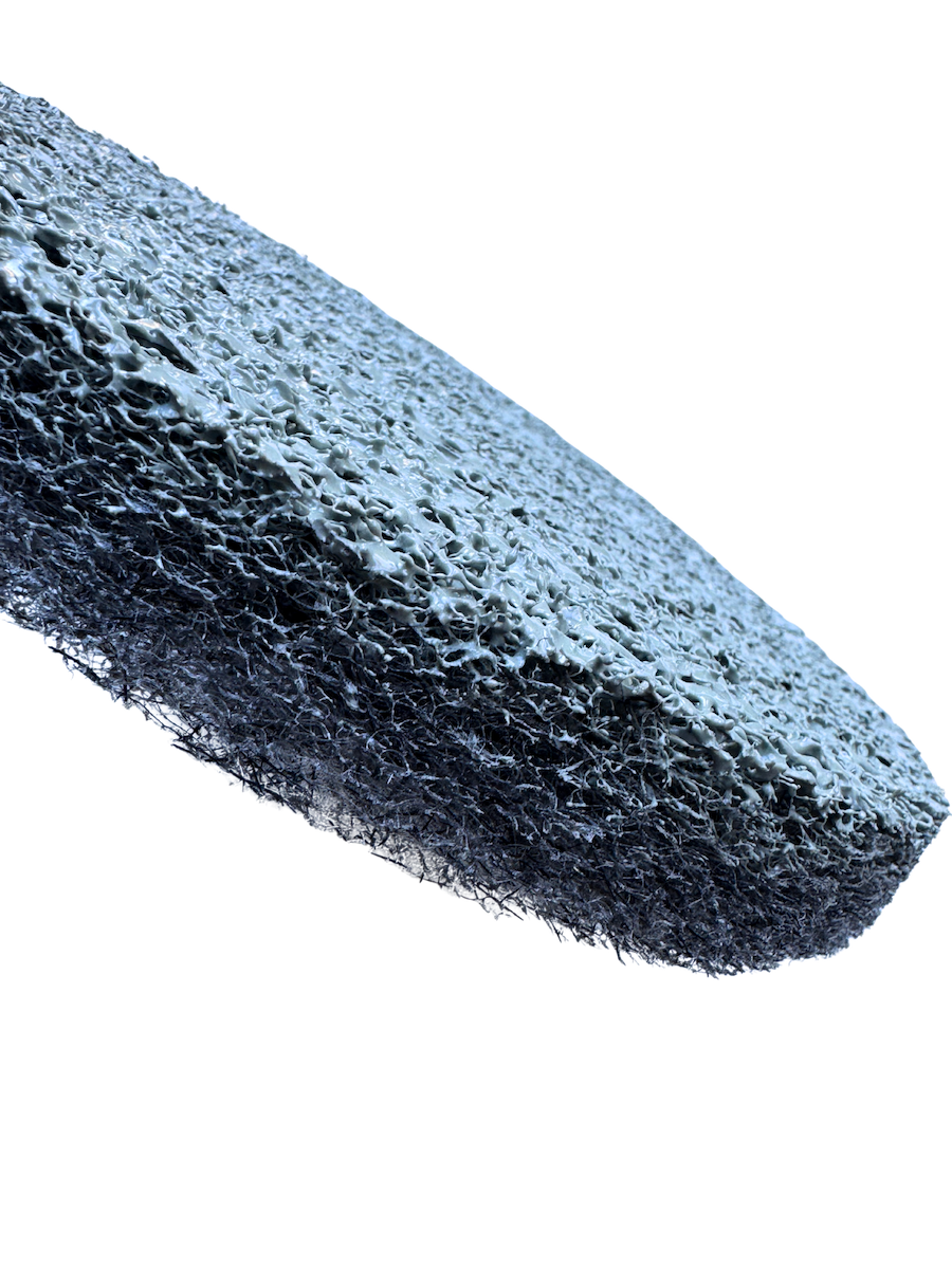 Side view of 230mm resin concrete polishing pad showing thickness and construction
