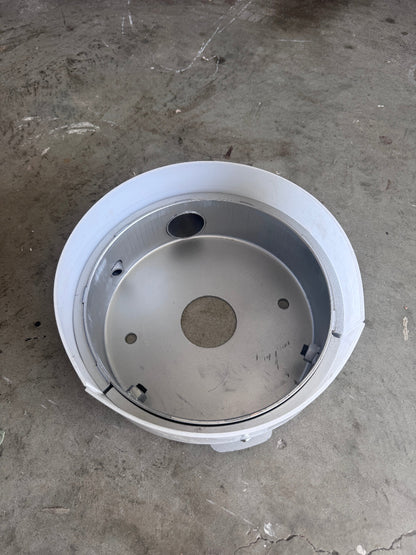 250mm floor grinder full shroud showing 50mm vacuum hose connection for dust extraction