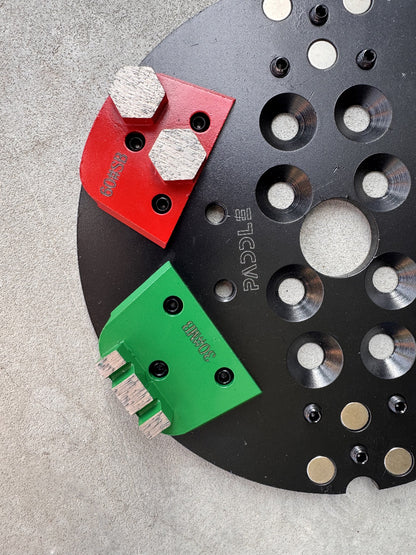 250mm floor grinder magnetic segment plate with 3 pin system holding 6 grinding segments