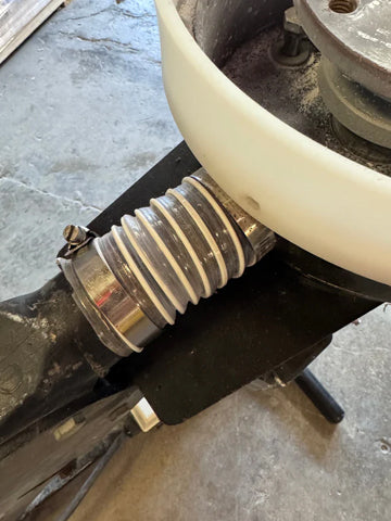 Lower duct hose for 250mm floor grinder used for dust extraction and vacuum connection