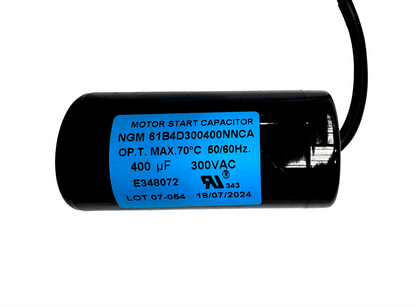 400uF 300VAC motor start capacitor for single-phase electric motors used in HVAC systems, compressors, and pumps