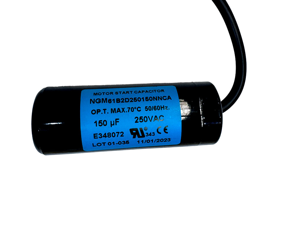 150µF (150uF) 250VAC Motor Start Capacitor | E348072 | NGM61B2D250150NNCA