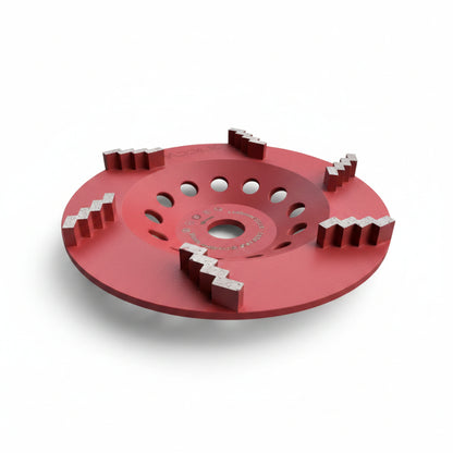 5 segment 180mm zig-zag diamond grinding cup wheel for concrete surface preparation