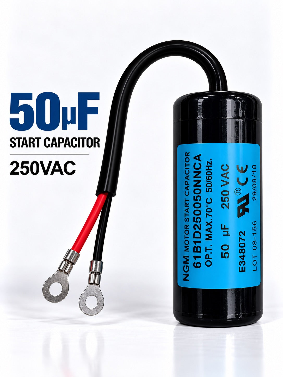 50µF 250VAC motor start capacitor for single phase electric motors