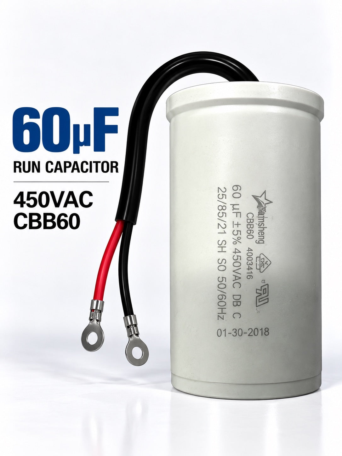 60µF 450VAC motor run capacitor CBB60 for single-phase electric motors