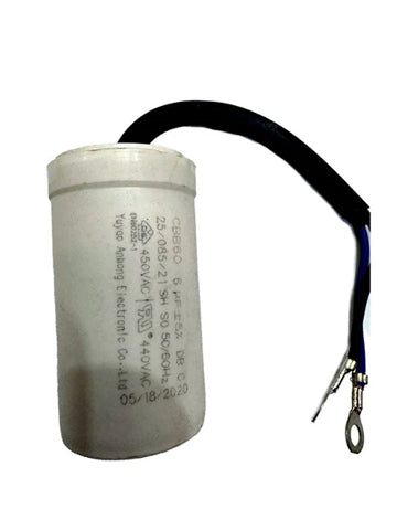 6uF 450VAC CBB60 motor run capacitor for single-phase electric motors used in HVAC systems, pumps, compressors, and fans
