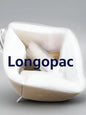 Longopac vacuum bags in use on a construction site reducing airborne dust during concrete grinding and cutting