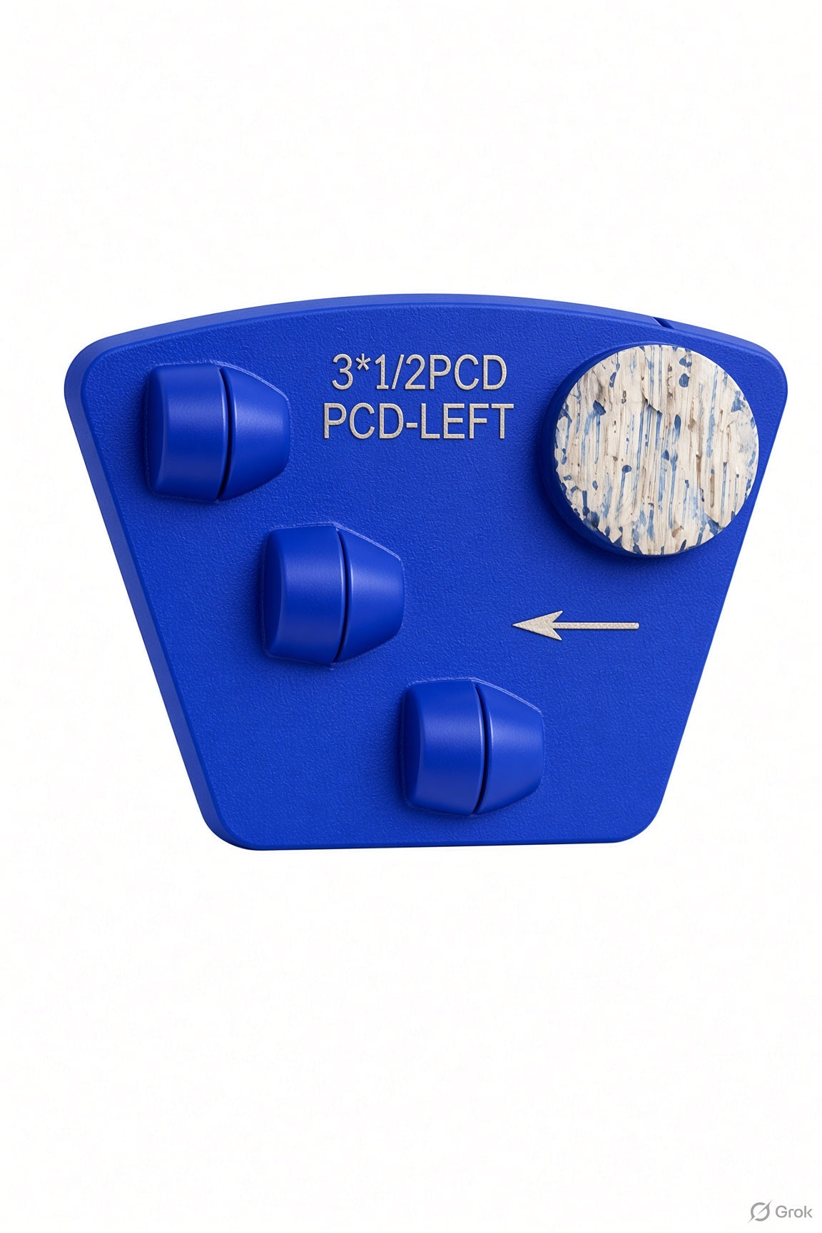 '3*1/2 PCD PCD-LEFT' with a white arrow, on a white background. Pcd segment  for epoxy and glue removal
