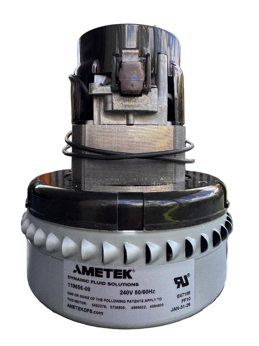 Ametek 119656-00 vacuum motor 1000W 240V 2 stage bypass for wet and dry vacuum cleaners