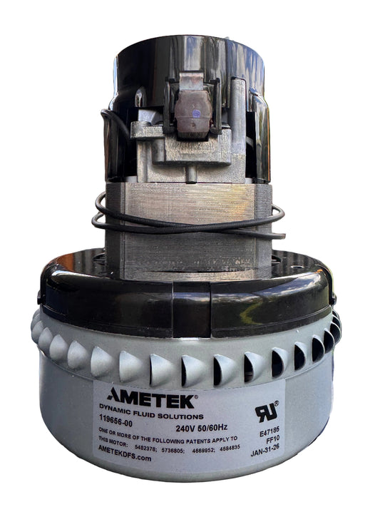 Ametek 119656-00 vacuum motor 1000W 240V 2 stage bypass for wet and dry vacuum cleaners