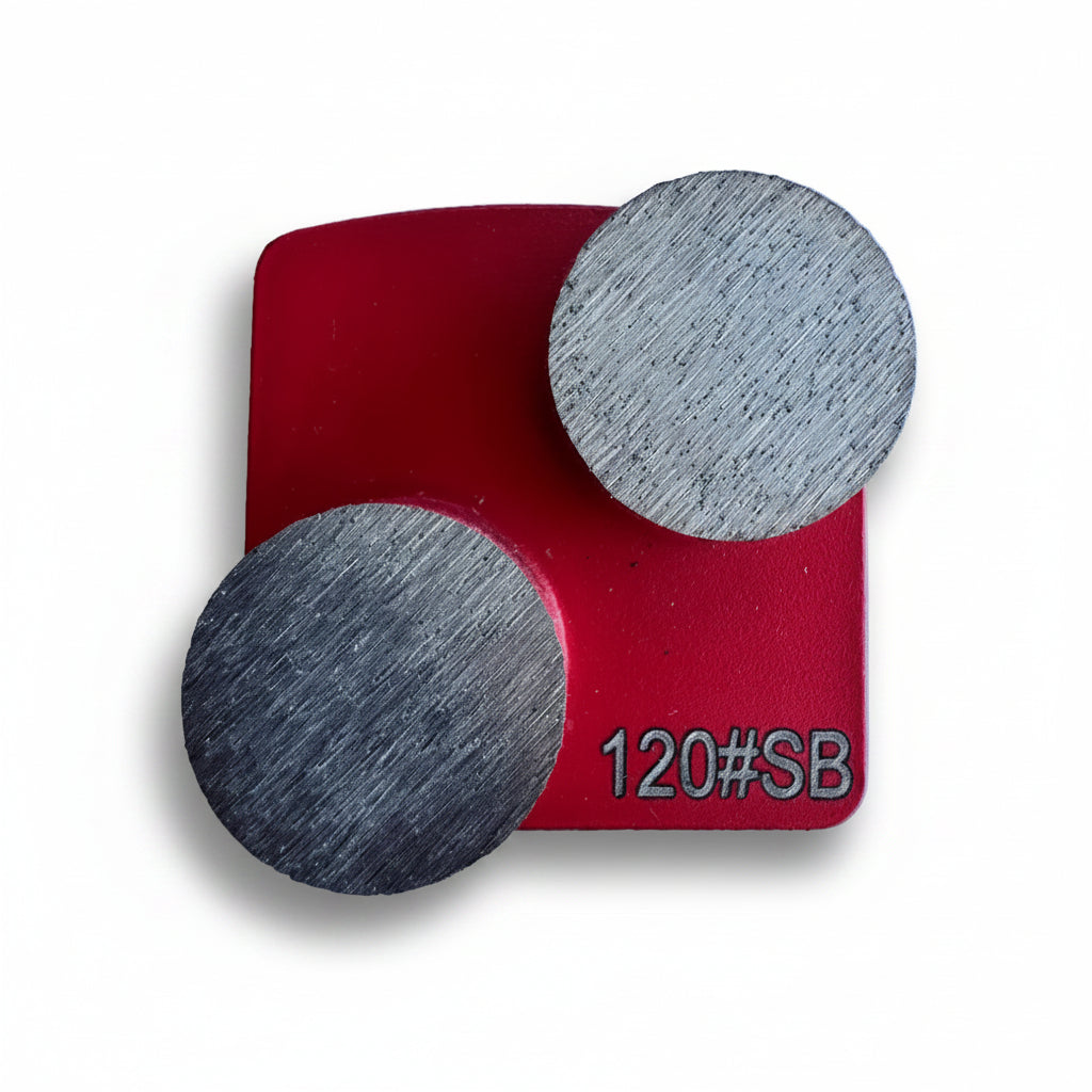 Double Button Redi Lock grinding shoe 120 grit diamond segment for fine concrete grinding and surface preparation