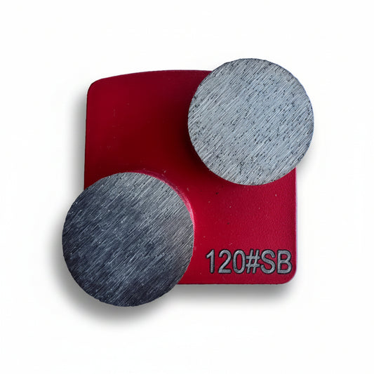 Double Button Redi Lock grinding shoe 120 grit diamond segment for fine concrete grinding and surface preparation