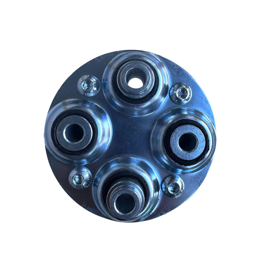 Heavy-duty aluminium floor grinder coupling with torsional stiffness for reduced vibration and long service life