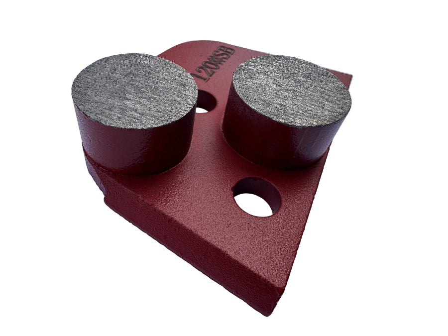 Magnetic grinding shoe double segment 120 grit soft bond for concrete floor finishing and polishing preparation