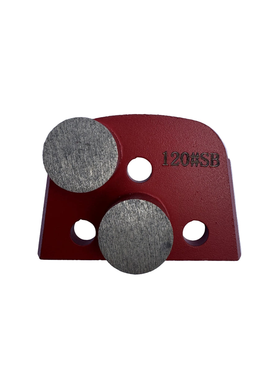 Magnetic diamond grinding shoe double segment 120 grit soft bond for concrete floor grinding and polishing preparation