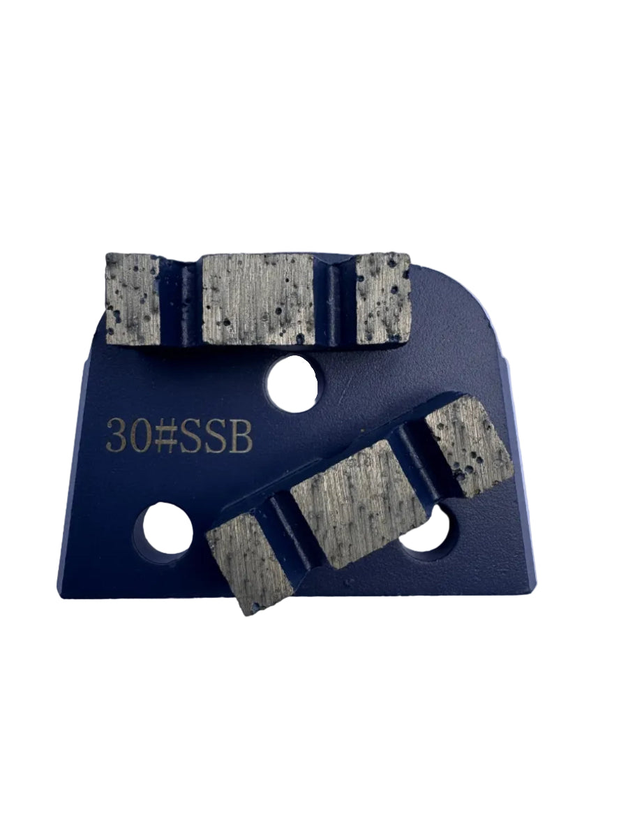Magnetic grinding shoe double W segment 30 grit super soft bond for hard concrete aggressive grinding