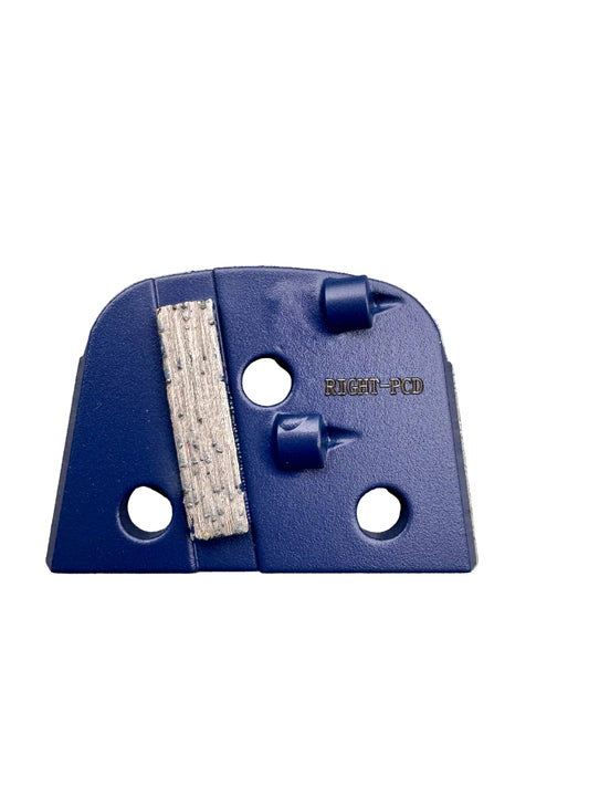 Magnetic PCD grinding shoe right clockwise for epoxy and coating removal on concrete floors