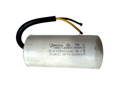 35µF 450VAC CBB60 motor run capacitor with leads for HVAC systems and pumps