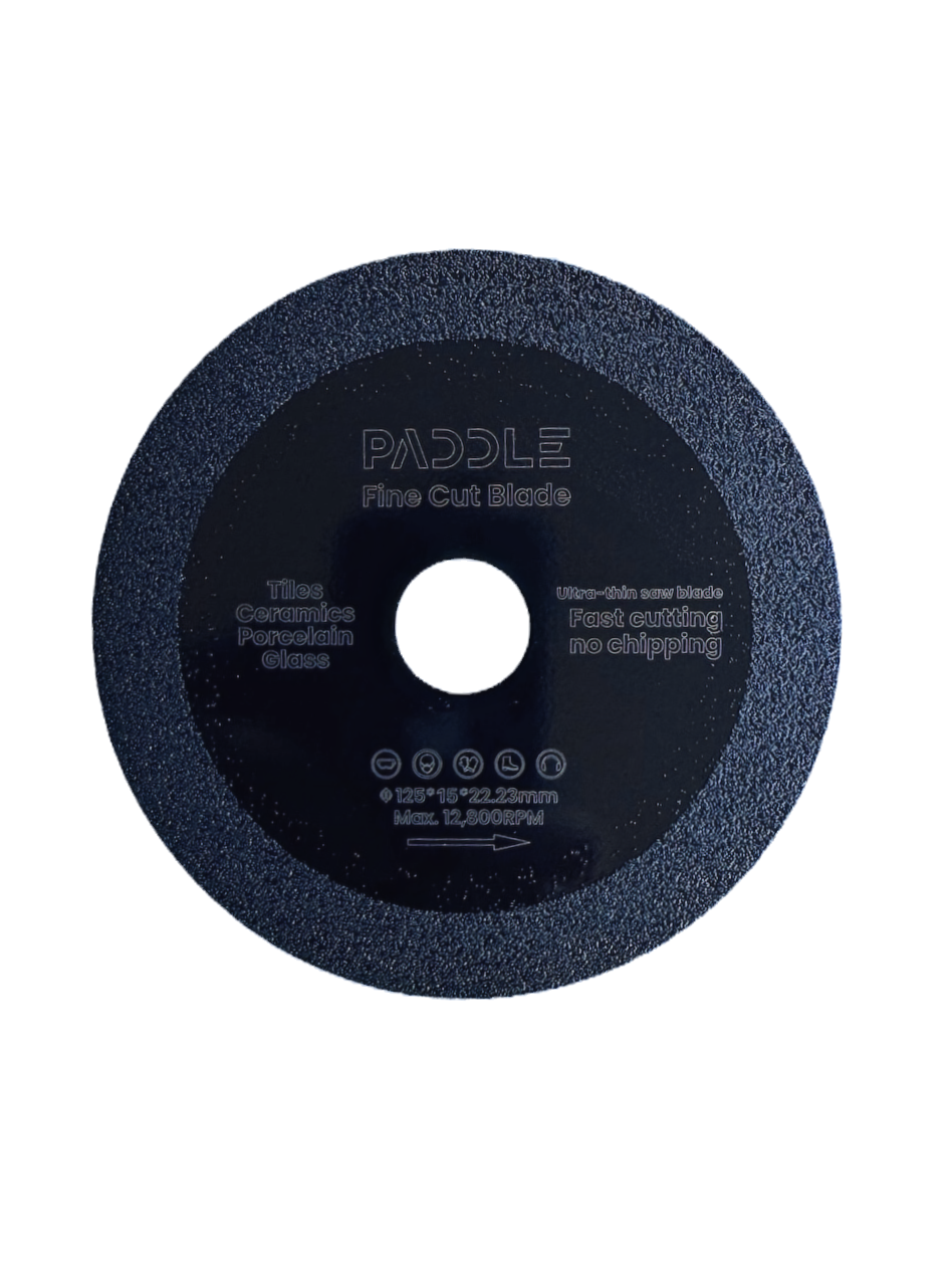 Paddle fine cutting diamond blade with ultra-thin design for precision cutting of tile and porcelain