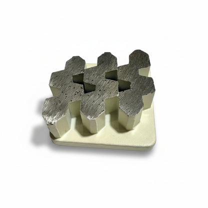 Triple Pro three segment Redi Lock grinding shoe for softconcrete floor preparation, very hard bond