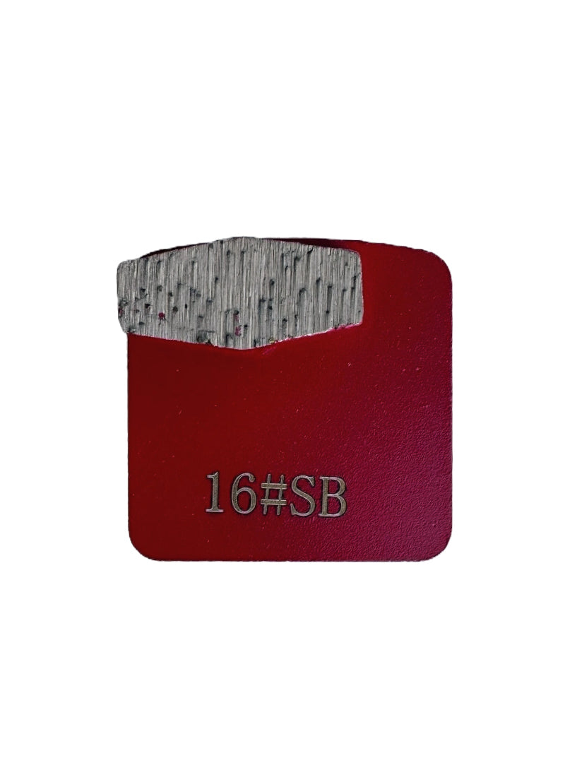 Single rectangle Redi Lock diamond grinding shoe 16 grit soft bond for concrete surface preparation