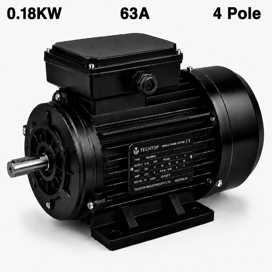 Techtop TML 63A 0.18kW 4 Pole 240V single phase electric motor