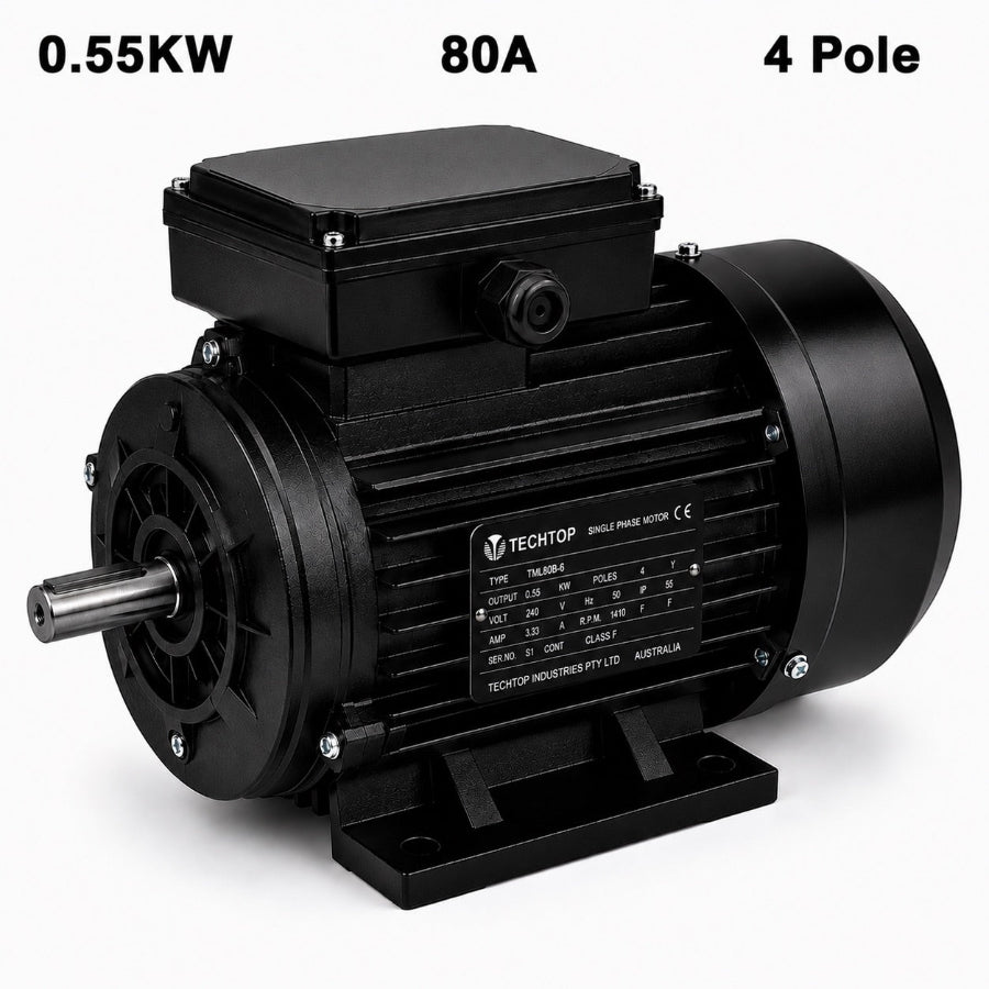 Techtop TML 80A 0.55kW 4 Pole 240V single phase electric motor