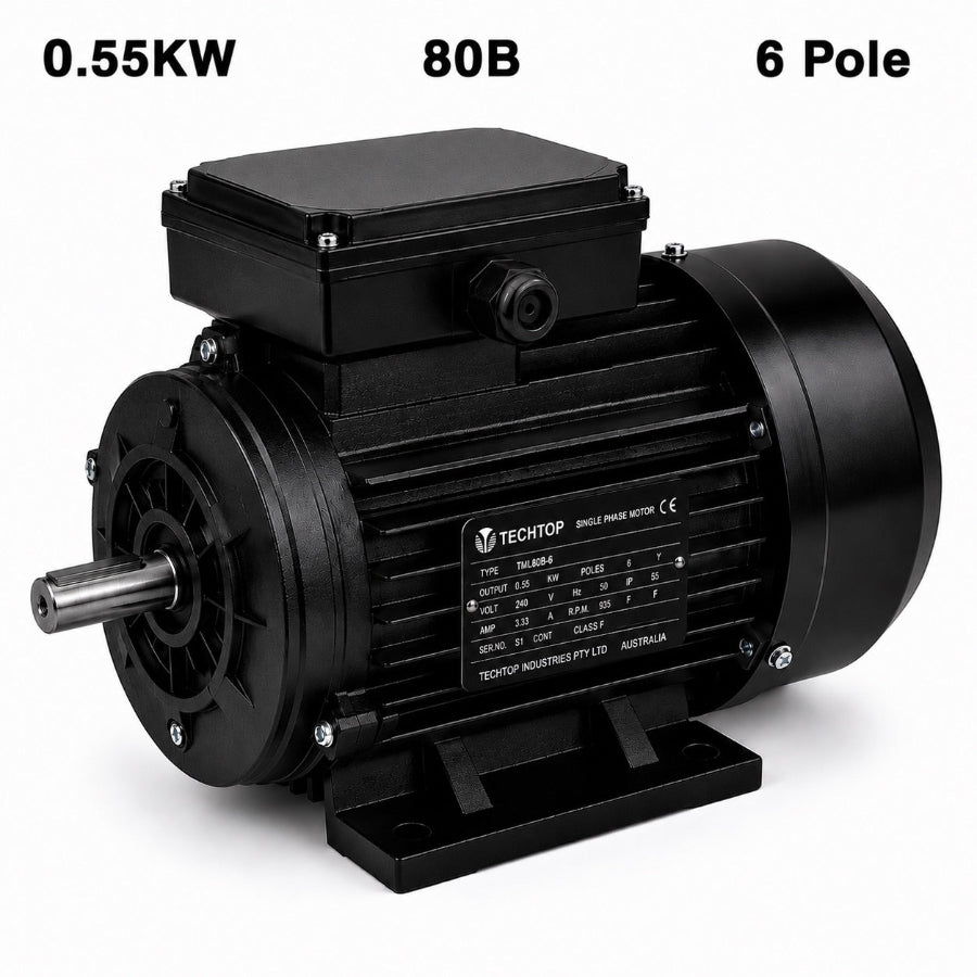 Techtop TML 80B 0.55kW 6 Pole 240V single phase electric motor