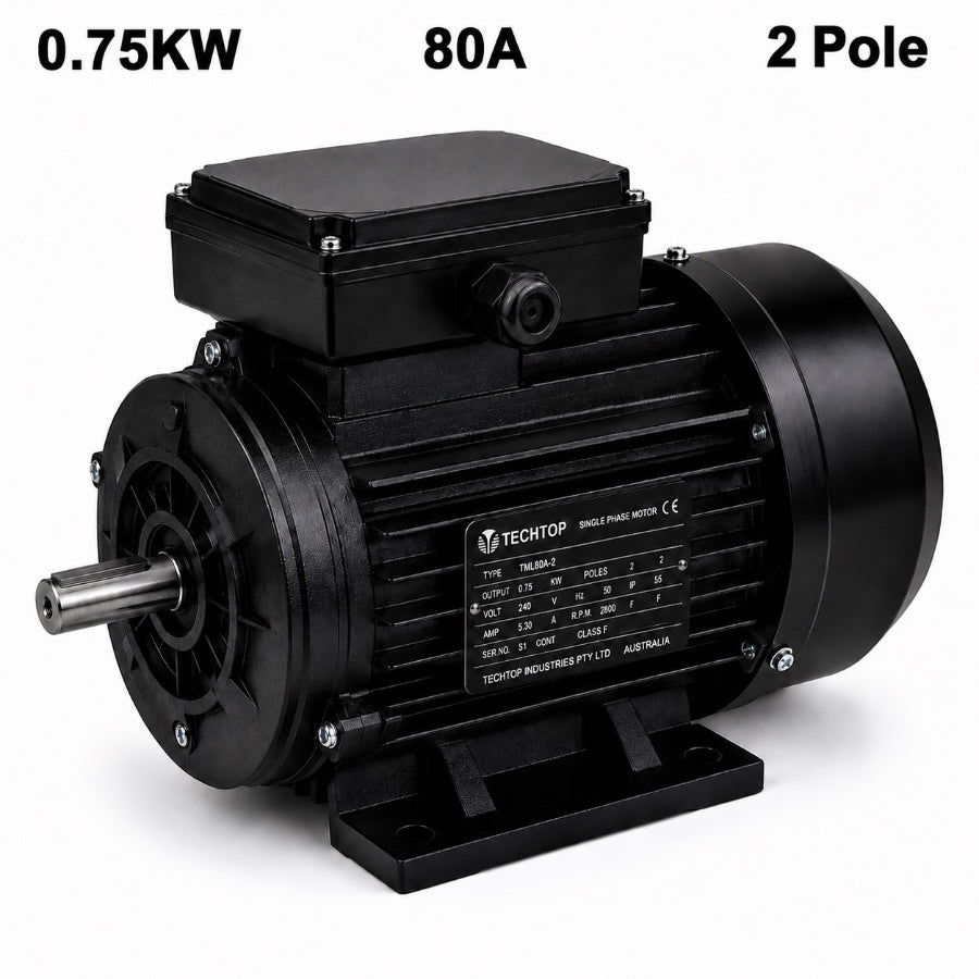 Techtop TML 80A 0.75kW 2 Pole 240V single phase electric motor