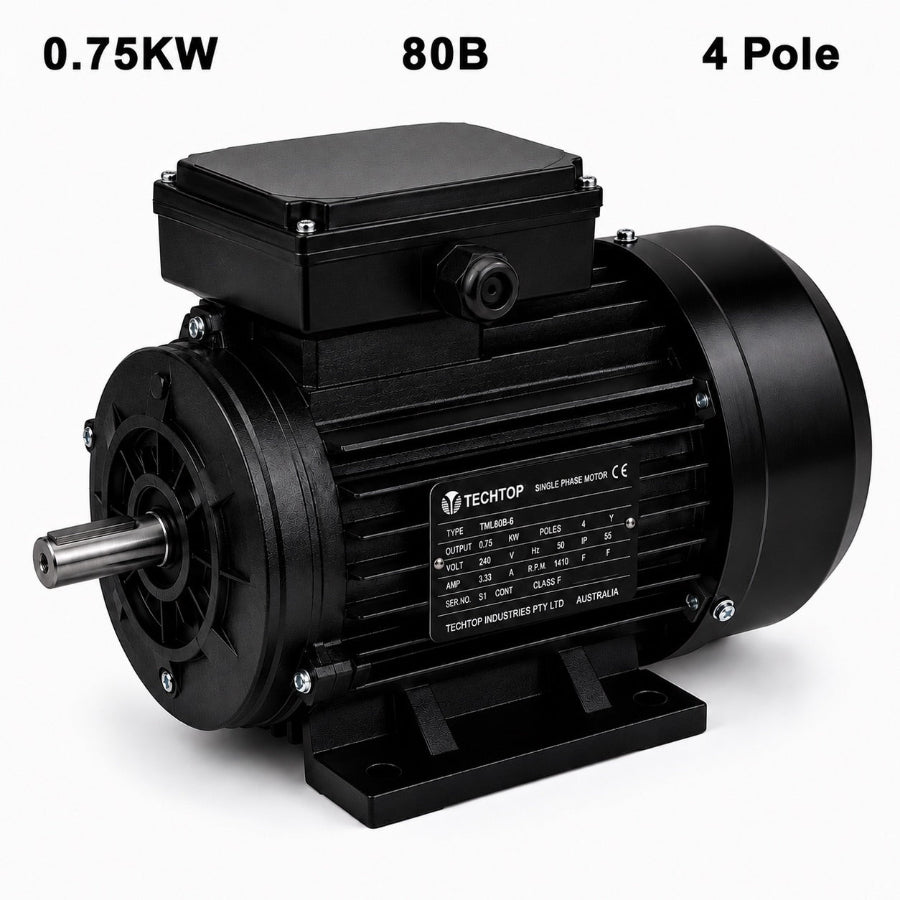 Techtop TML 80B 0.75kW 4 Pole 240V single phase electric motor