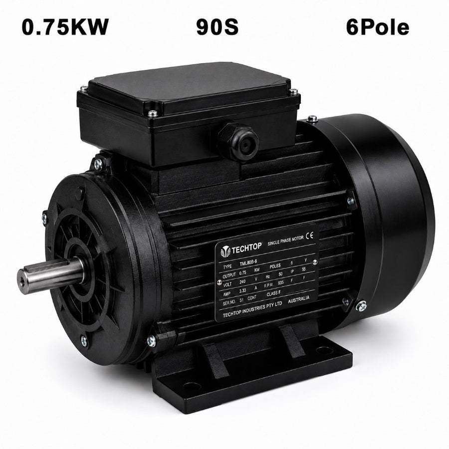 Techtop TML 90S 0.75kW 6 Pole 240V single phase electric motor