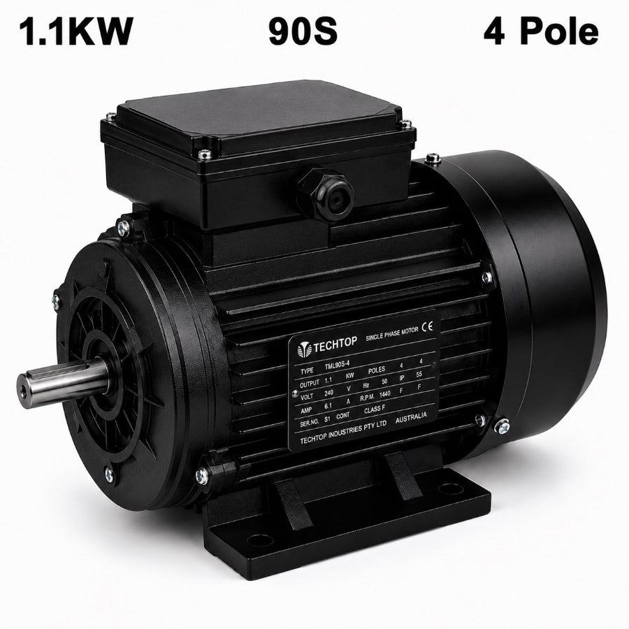 Techtop TML 90S 1.1kW 4 Pole 240V single phase electric motor