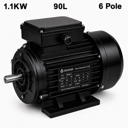 Techtop TML 90L 1.1kW 6 Pole 240V single phase electric motor