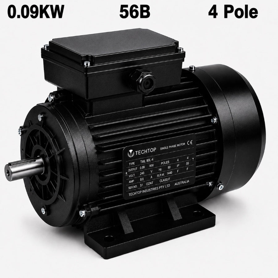 Techtop TAI 0.09kW 4 pole 56B frame three phase aluminium electric motor