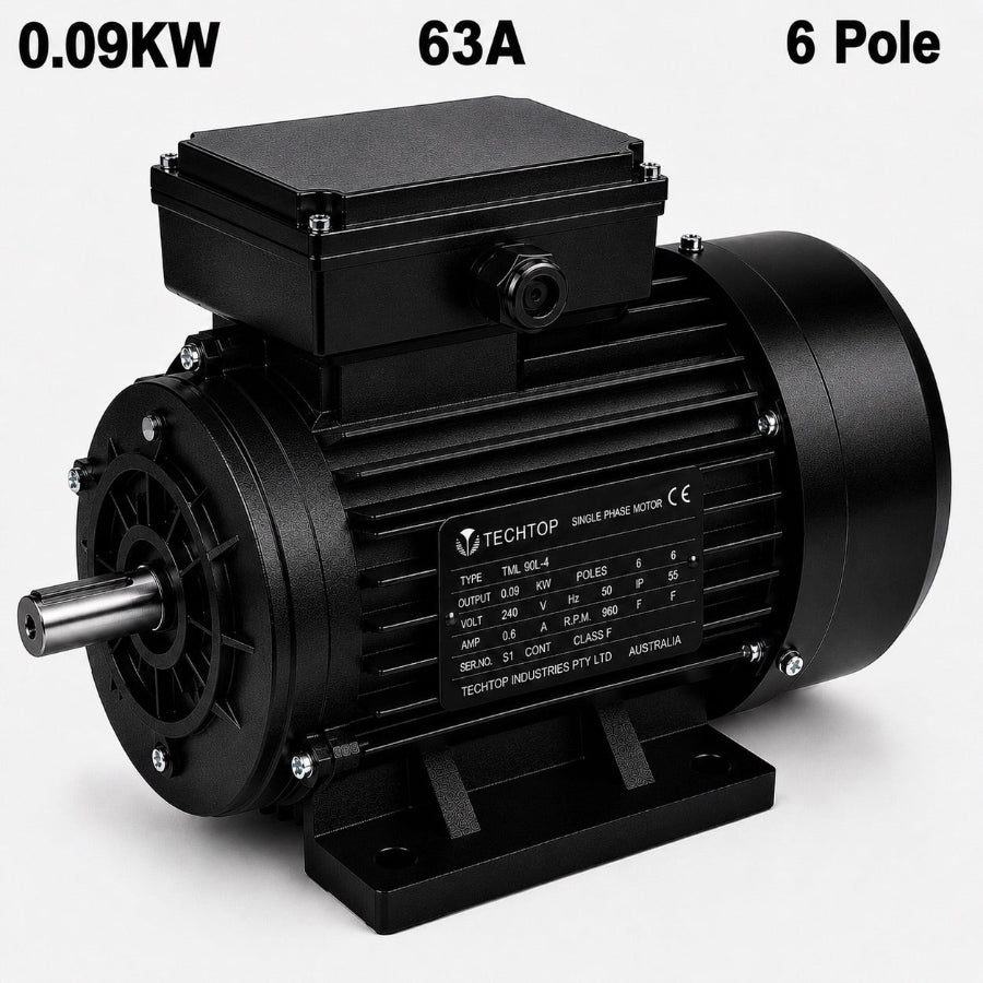 Techtop TAI 0.09kW 6 pole 63A frame three phase aluminium electric motor