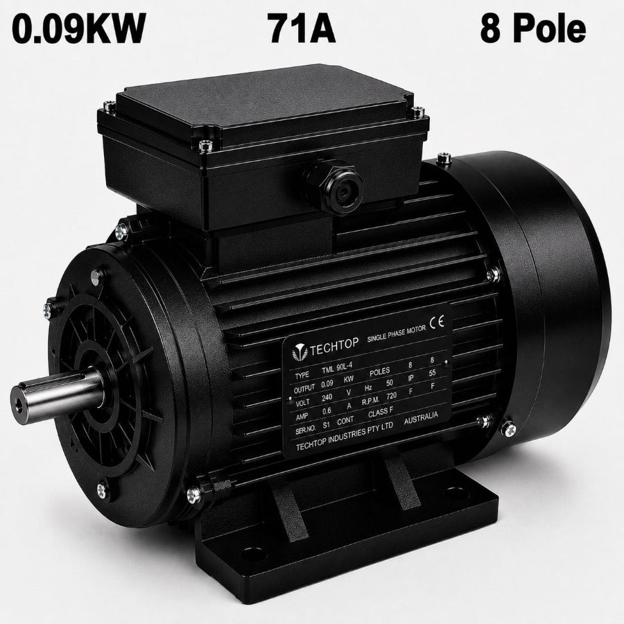 Techtop TAI 0.09kW 8 pole 71A frame three phase aluminium electric motor