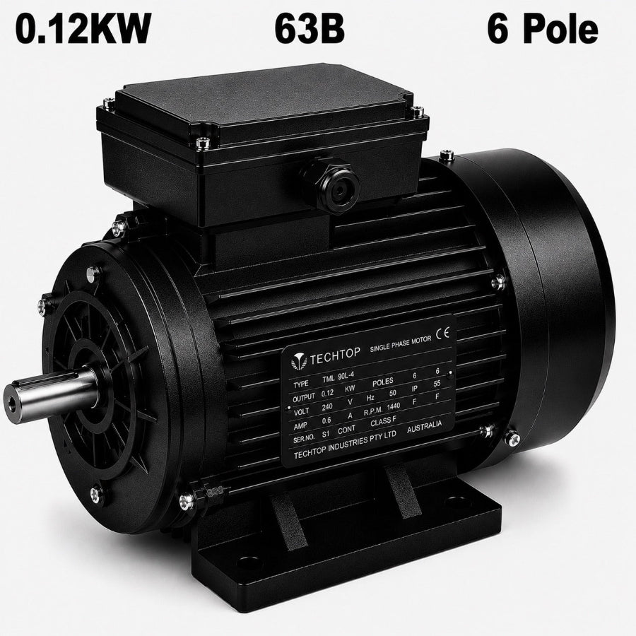 Techtop TAI 0.12kW 6 pole 63B frame three phase aluminium electric motor