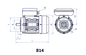 Techtop TML-100LA-4 B14 flange motor dimensions diagram